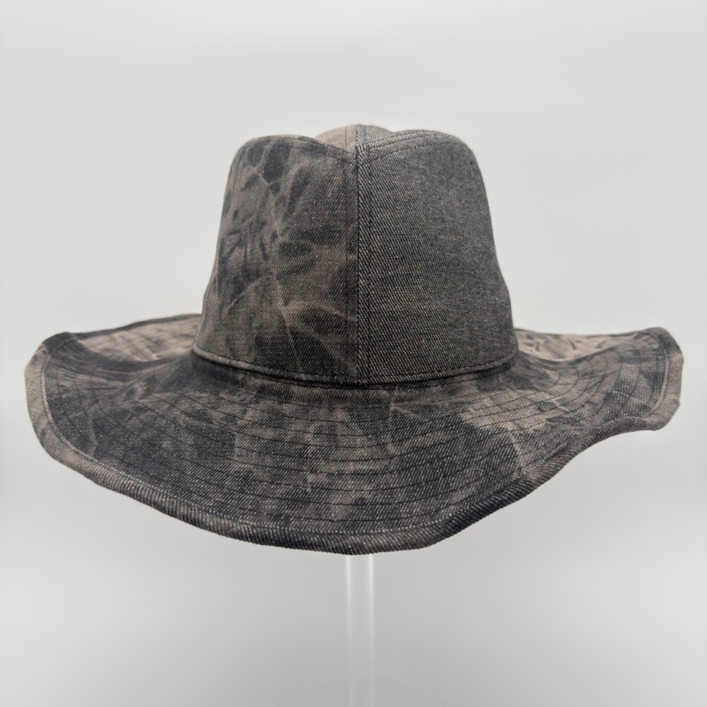 WYETH Women's O/S Black Gray Paper Blend Wide Brim Cowboy Hat